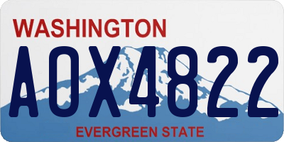 WA license plate AOX4822