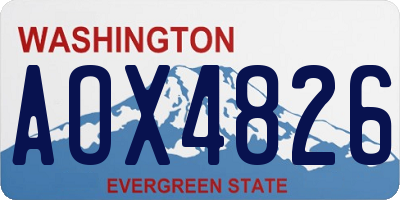 WA license plate AOX4826