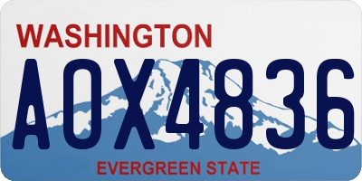 WA license plate AOX4836