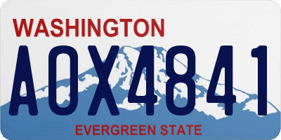 WA license plate AOX4841