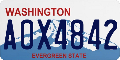 WA license plate AOX4842