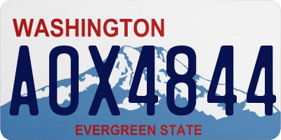 WA license plate AOX4844