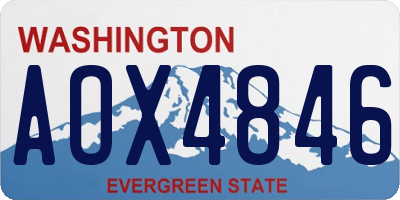 WA license plate AOX4846