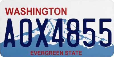 WA license plate AOX4855
