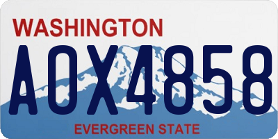 WA license plate AOX4858