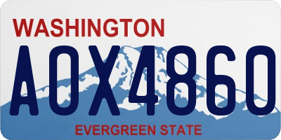 WA license plate AOX4860