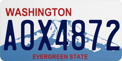 WA license plate AOX4872