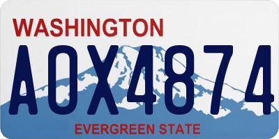 WA license plate AOX4874
