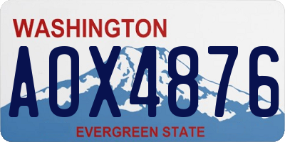 WA license plate AOX4876