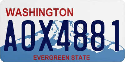 WA license plate AOX4881