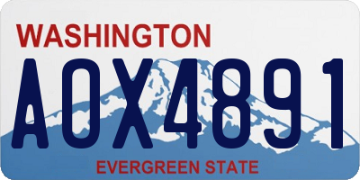 WA license plate AOX4891