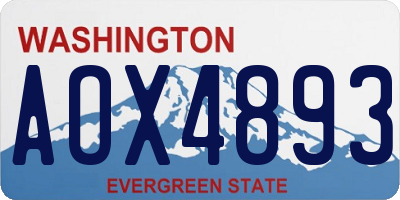 WA license plate AOX4893