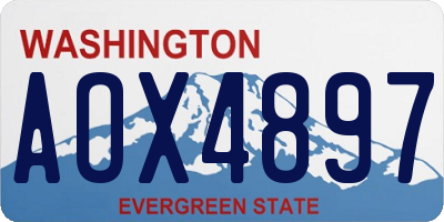 WA license plate AOX4897
