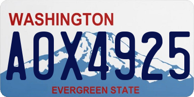 WA license plate AOX4925