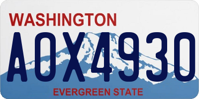 WA license plate AOX4930