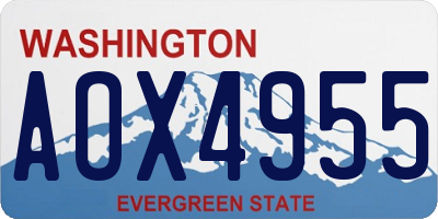 WA license plate AOX4955
