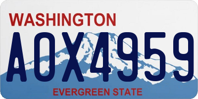 WA license plate AOX4959