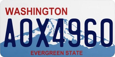 WA license plate AOX4960