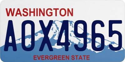 WA license plate AOX4965