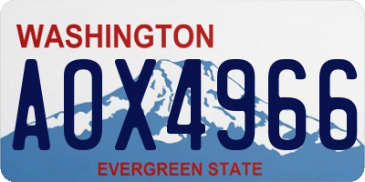 WA license plate AOX4966
