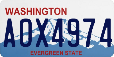 WA license plate AOX4974