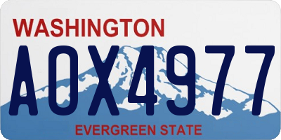 WA license plate AOX4977