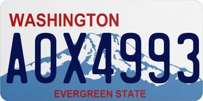 WA license plate AOX4993