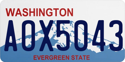 WA license plate AOX5043