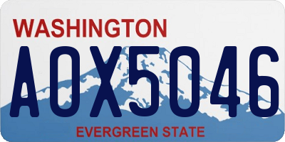 WA license plate AOX5046