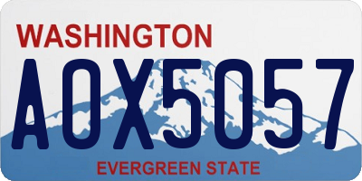 WA license plate AOX5057