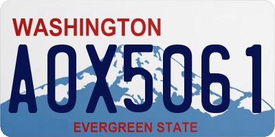 WA license plate AOX5061