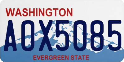 WA license plate AOX5085