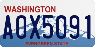 WA license plate AOX5091