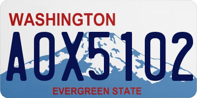WA license plate AOX5102