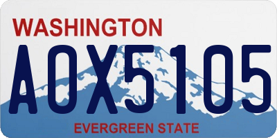 WA license plate AOX5105