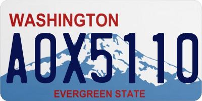 WA license plate AOX5110