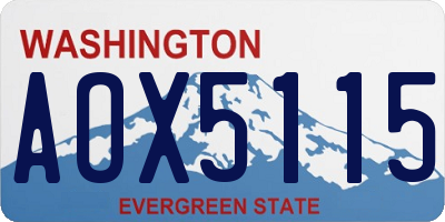 WA license plate AOX5115