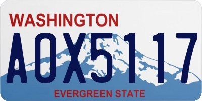 WA license plate AOX5117