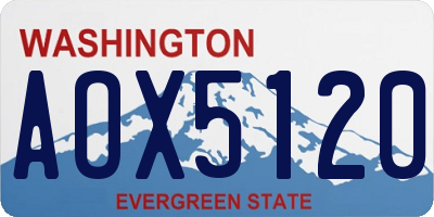 WA license plate AOX5120