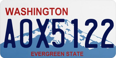 WA license plate AOX5122