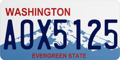 WA license plate AOX5125