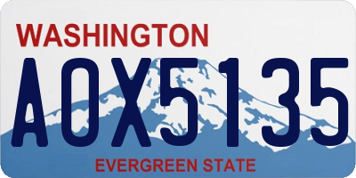 WA license plate AOX5135