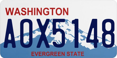 WA license plate AOX5148