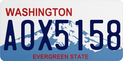 WA license plate AOX5158