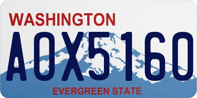 WA license plate AOX5160