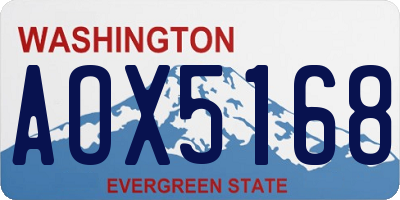 WA license plate AOX5168