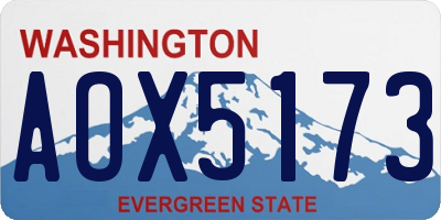 WA license plate AOX5173