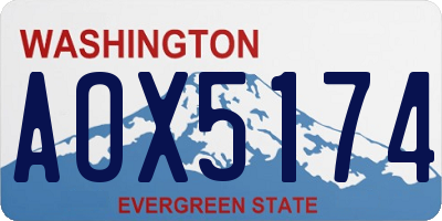 WA license plate AOX5174