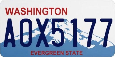 WA license plate AOX5177