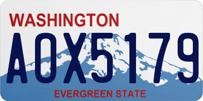 WA license plate AOX5179